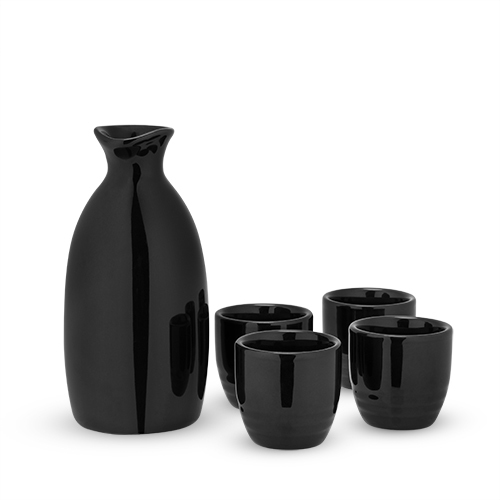 True: Moga 5-Piece Sake Set - Black image