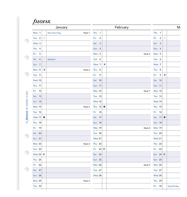 Filofax: A5 2020 Refill - Year Planner (Vertical) image