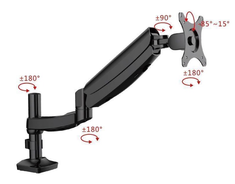 Loctek: DLB504 Gas Spring Arm Desktop Mount  (10"-27")