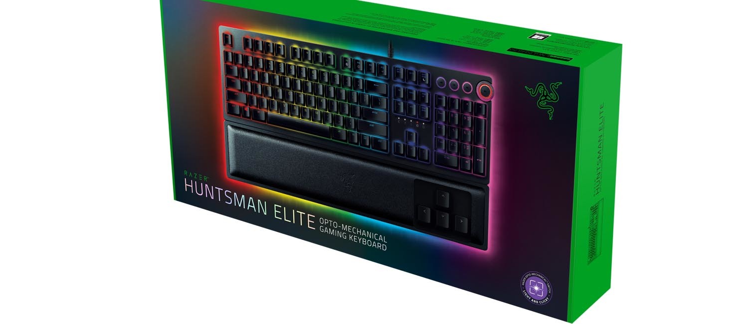 Razer Huntsman Elite Mechanical Gaming Keyboard With Wrist Support on PC