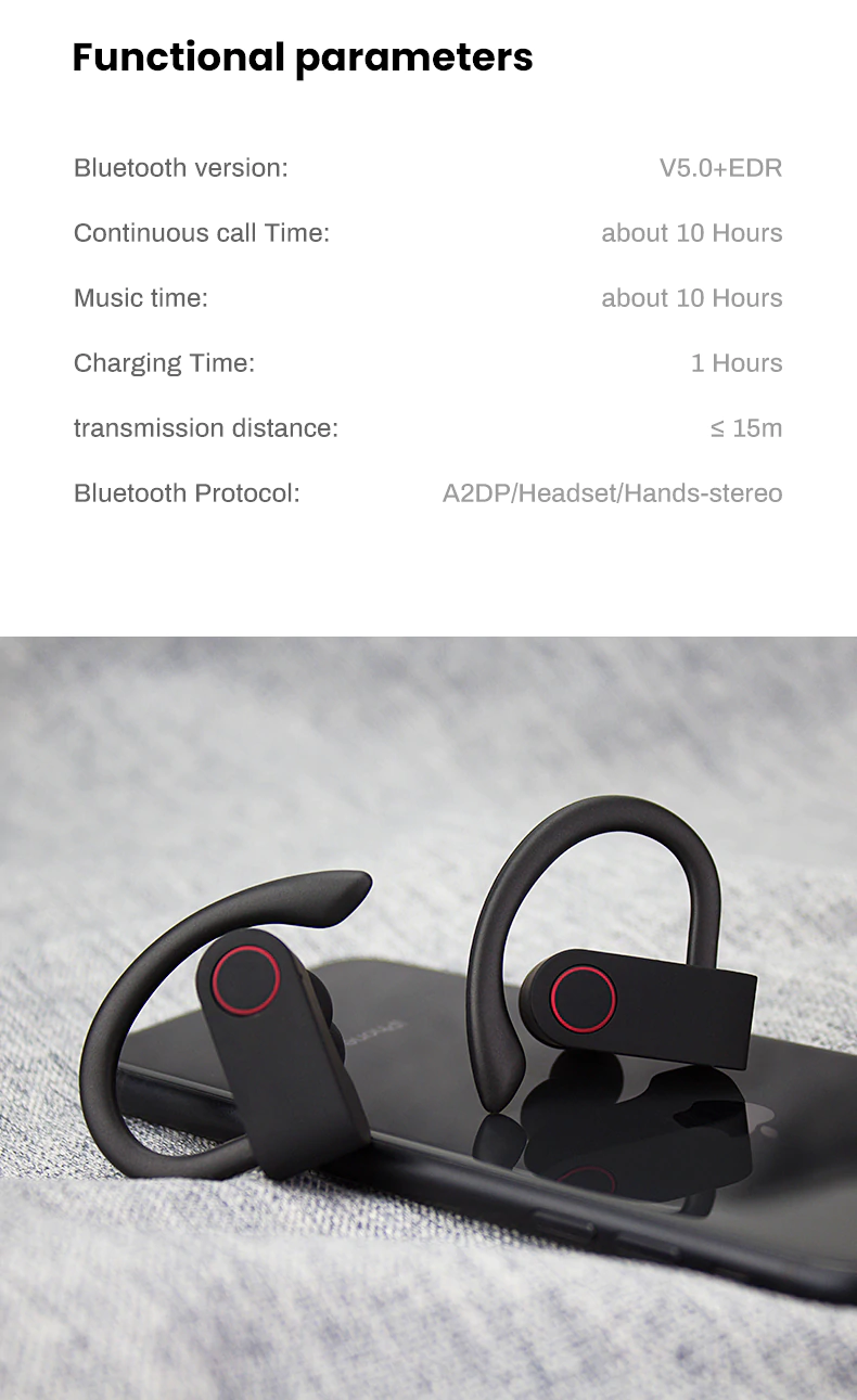 Ape Basics: True Wireless Bluetooth Hanging Ear Sports Earbud