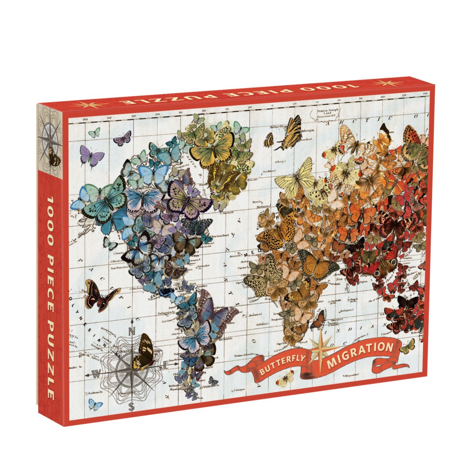 Galison: 1000 Piece Puzzle - Wendy Gold Butterfly Migra image