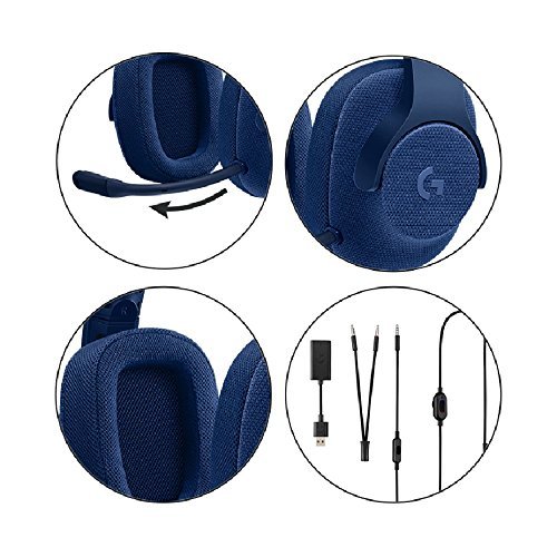 Logitech G433 7.1 Surround Gaming Headset - Blue for PC Games image