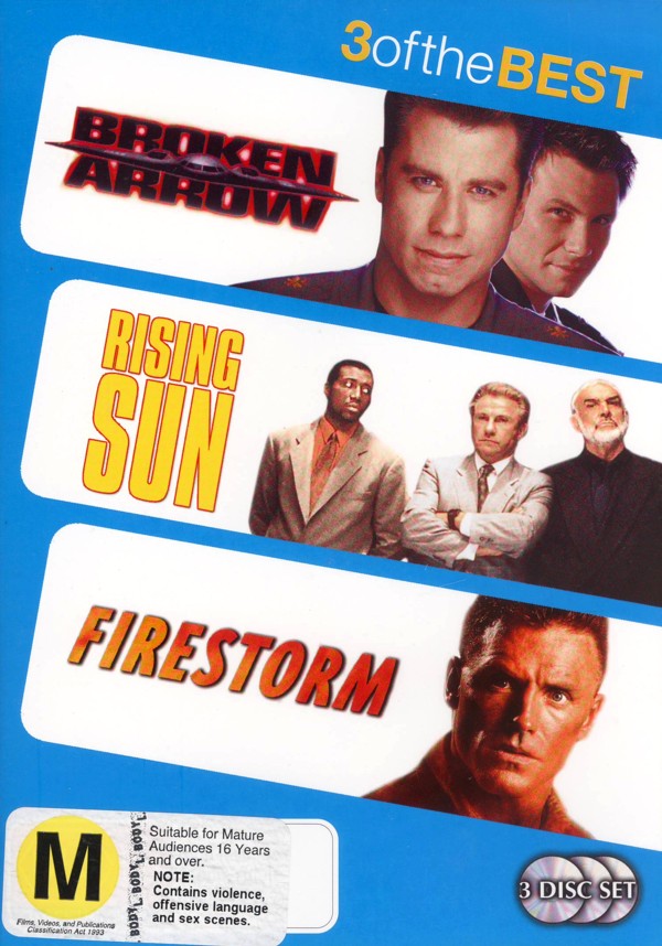 Broken Arrow (1995) / Rising Sun / Firestorm (1998) - 3 Of The Best (3 Disc Set) on DVD image