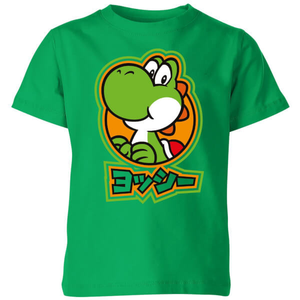 Nintendo Super Mario Yoshi Kanji Kids' T-Shirt - Kelly Green - 3-4 Years image