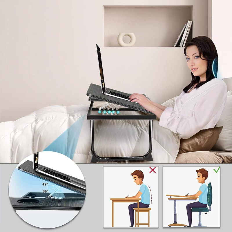 Buy COMFEYA Adjustable Lap Desk with Cup Holder Black at Mighty Ape NZ