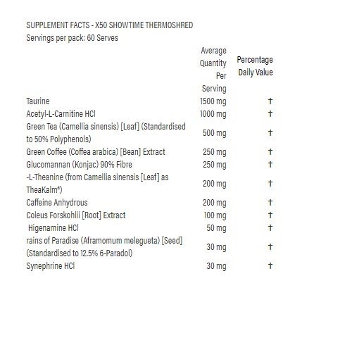 X50 Showtime: Thermoshred - Pineapple Mango (303g) image