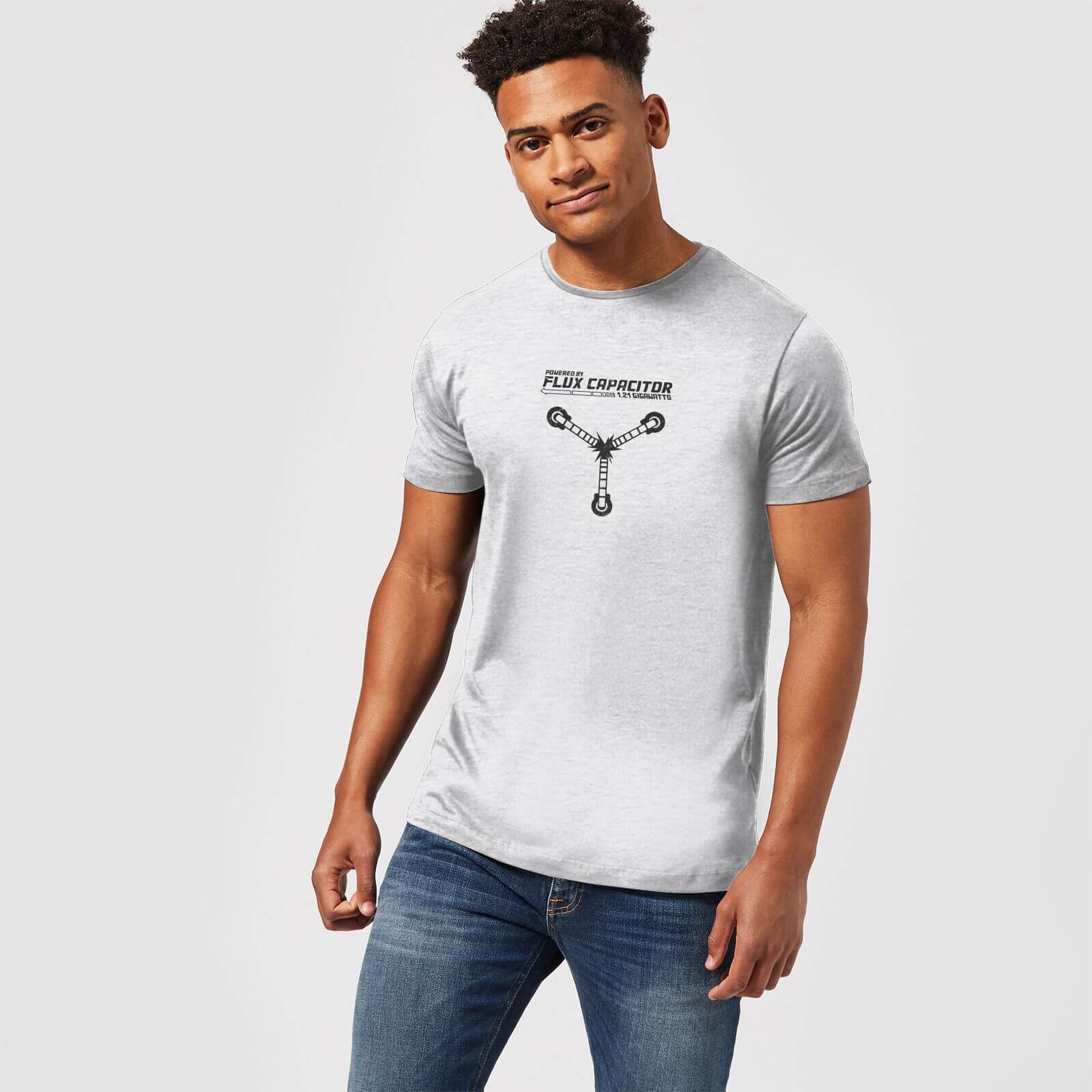 Back to the Future: Powered By Flux Capacitor T-Shirt - Grey/Medium