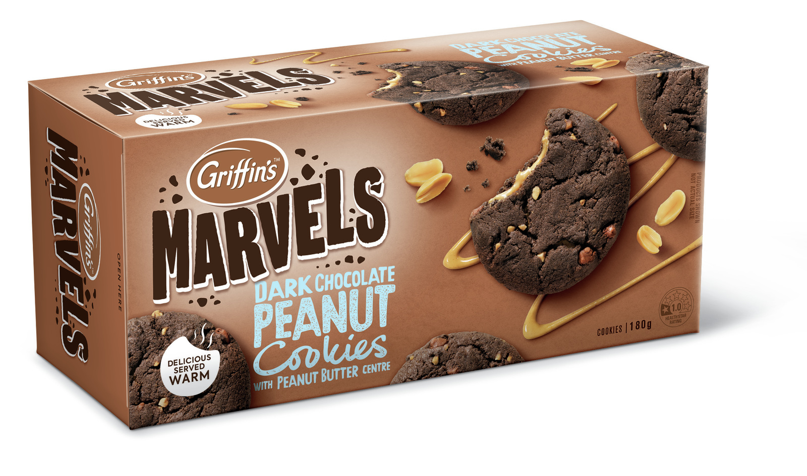Griffins Marvels Dark Choc Peanut Cookies 180g at Mighty Ape NZ