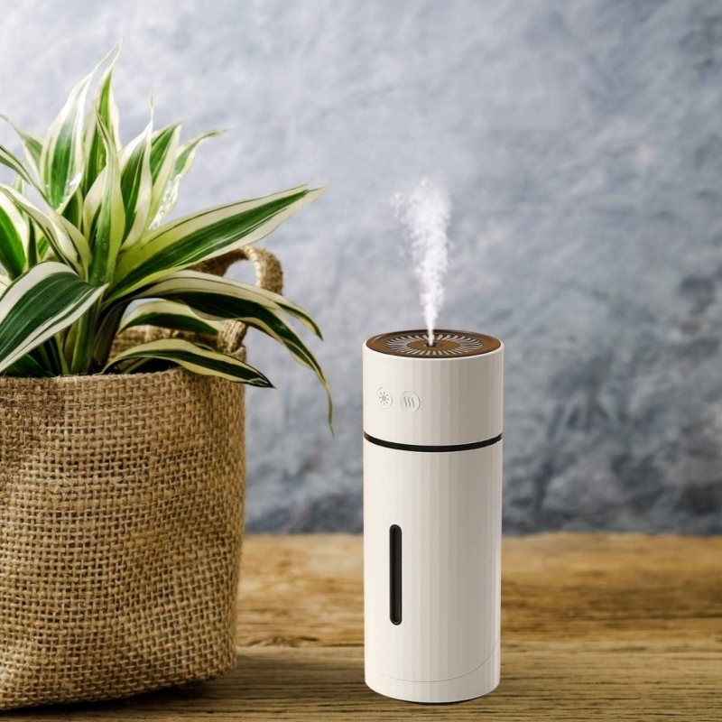 Angle Adjustable Portable Mist Humidifier with Night Light White at