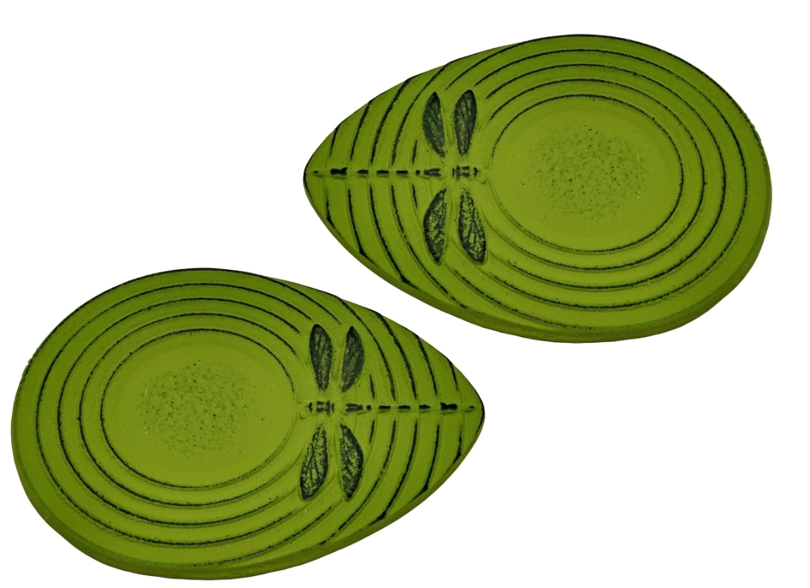 Teaology: Cast Iron Coasters - Green Dragonfly