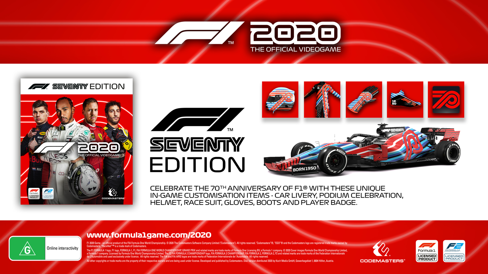 F1 2020 70th Anniversary Edition for PS4 image