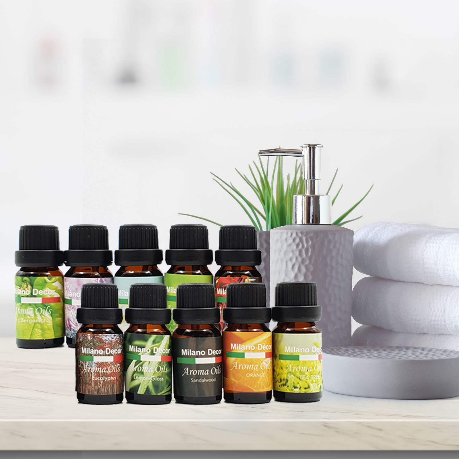 Milano Decor Aroma Diffuser Oils Aromatherapy Fragrance 10ml (10 Pack