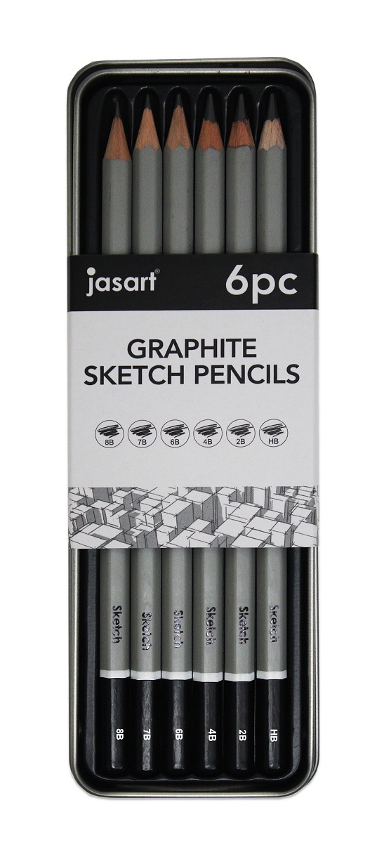 Jasart: Sketching Pencil - Tin of 6