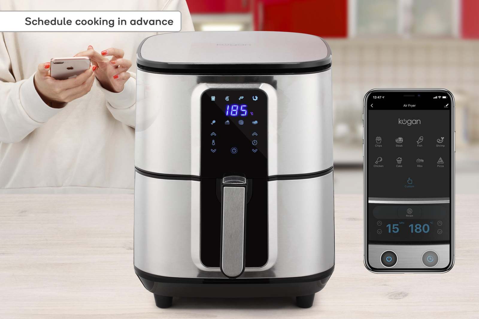 Buy Kogan 6.5L SmarterHome Stainless Steel Digital Air Fryer Oven at