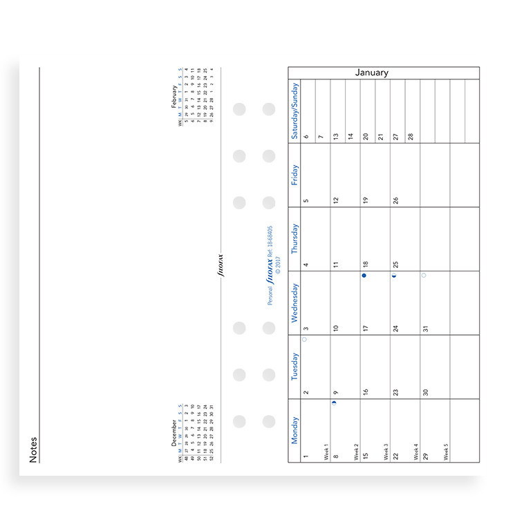 Filofax: Personal 2019 Refill - Month per Page (Horizontal, Lined) image