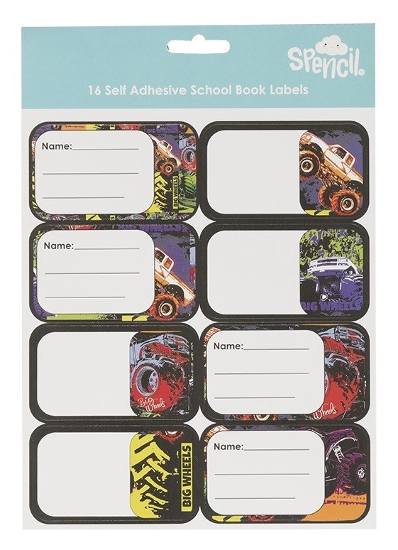 Spencil: Big Wheels II - Name & Subject Labels (16-Pack) image
