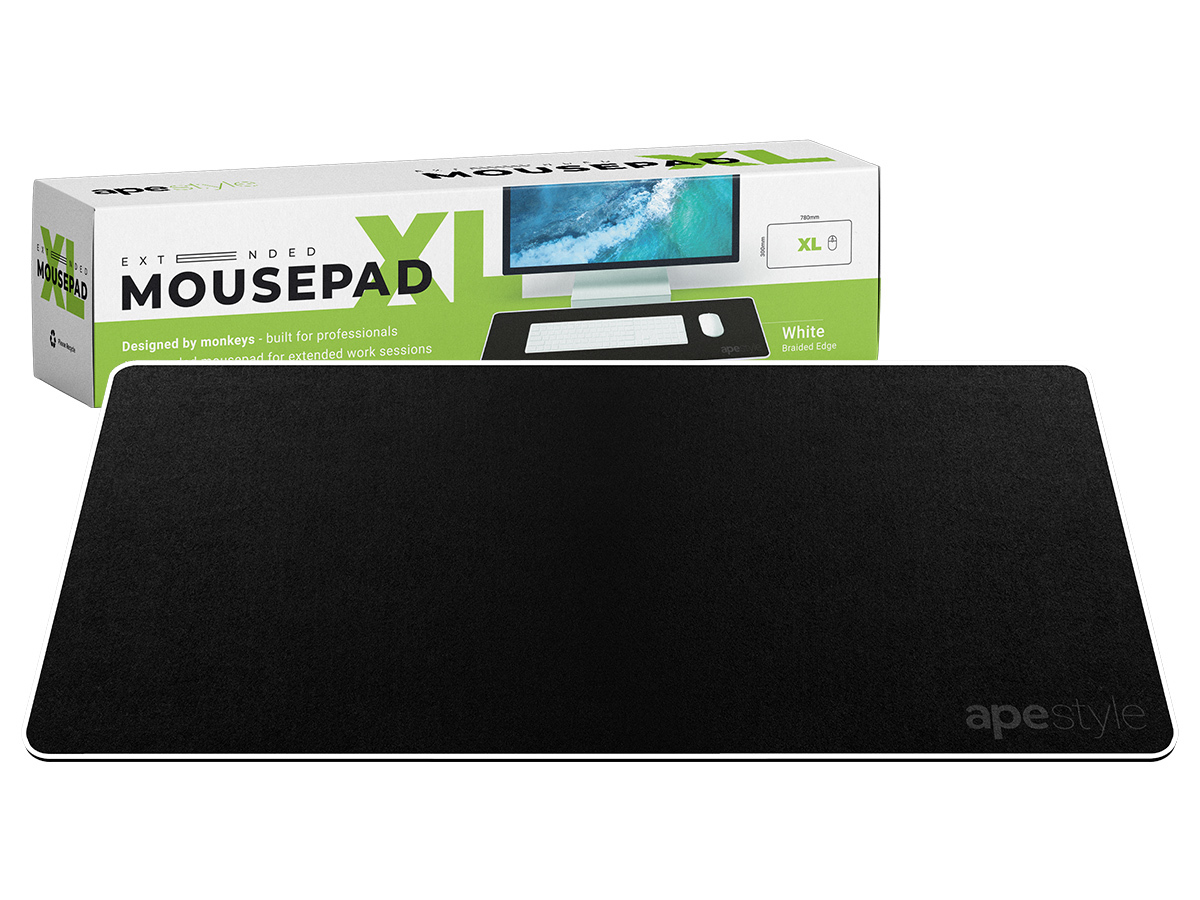 Extended Mouse Mat (Black/White) at Mighty Ape NZ