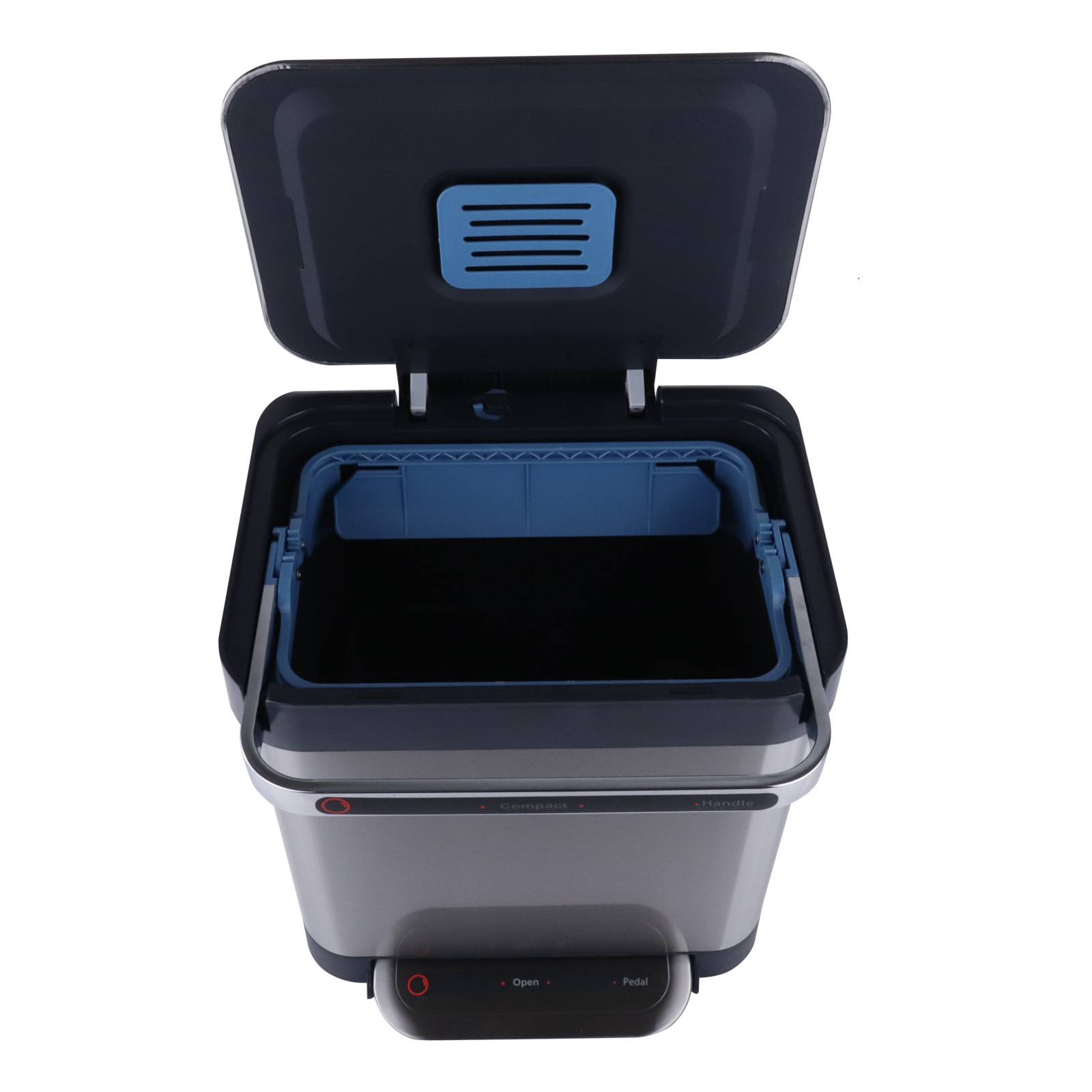 Fraser Country 40L Trash Compactor Rubbish Bin Silver at Mighty