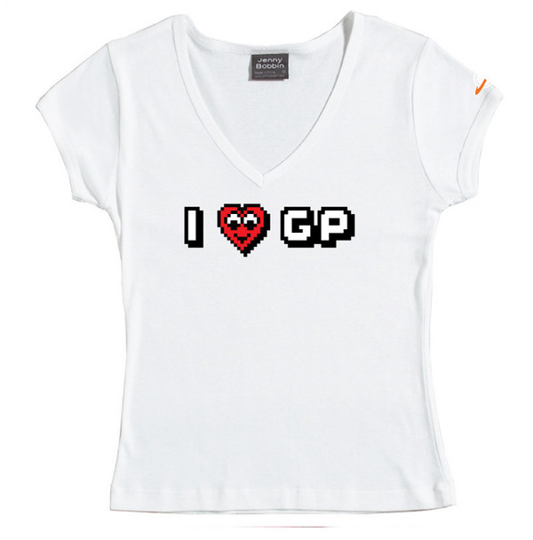 I Heart GP - Female V-Neck Tee (White) for image