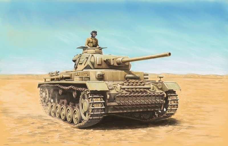 Italeri: 1:56 Pz.KPFW.III Ausf.J/L/MN (Warlord Games) - Model Kit image