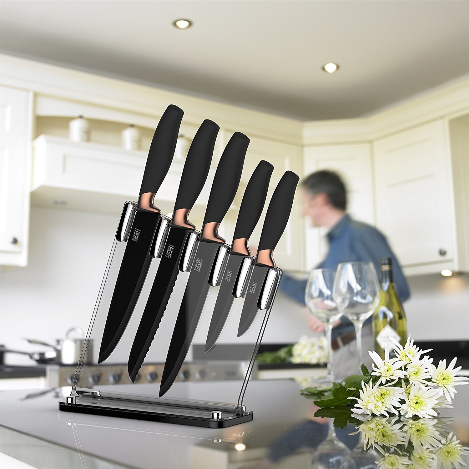 Taylor's Eye Witness: 5pc Brooklyn Sloping Knife Block - Copper