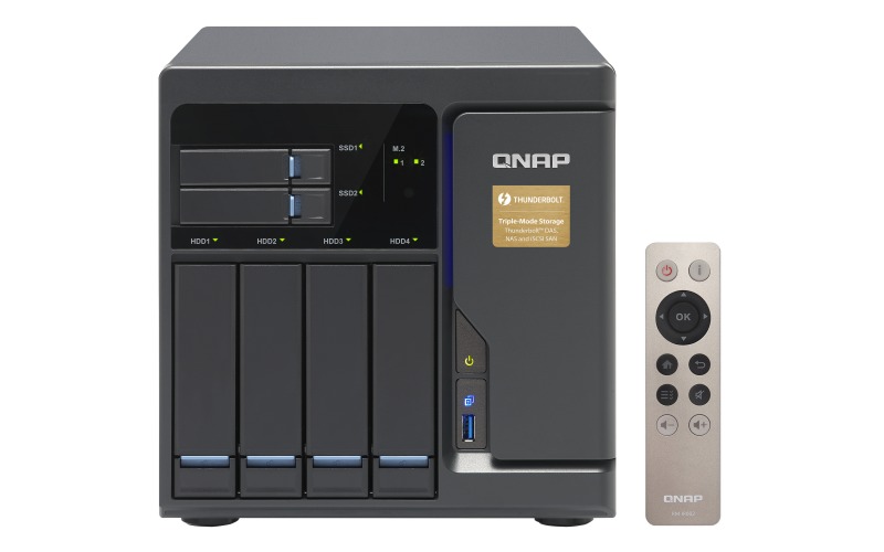 QNAP TVS-682T-I3-8G NAS,4+2+2XM.2 SLOT(DISKLESS),8GB,I3-6100,T-BOLT,GbE(4),10G-T,TWR,2YR