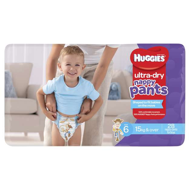 Buy Huggies Ultra Dry Nappy Pants Bulk Size 6 Junior Boy (28) at