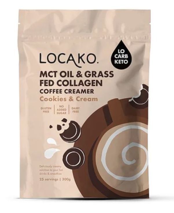 Locako: MCT Oil & Grass Fed Collagen Coffee Creamer - Cookies & Cream (300g) image