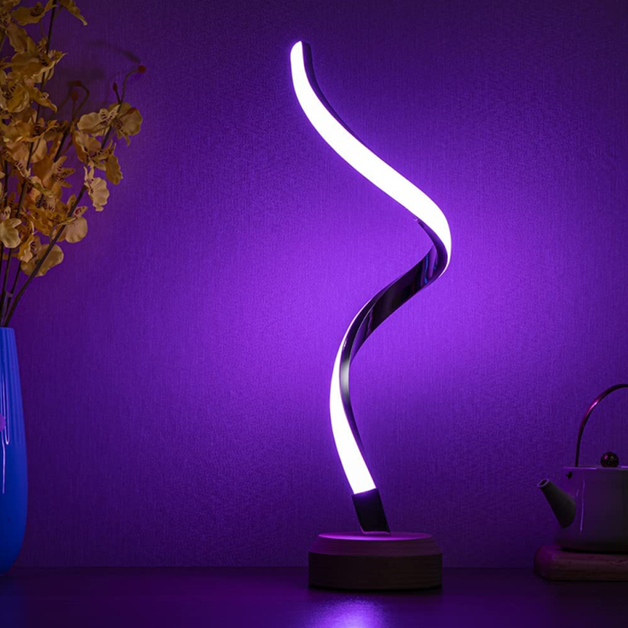 RGB Spiral LED Dimmable Bedroom Bedside Night Light Table Lamp at