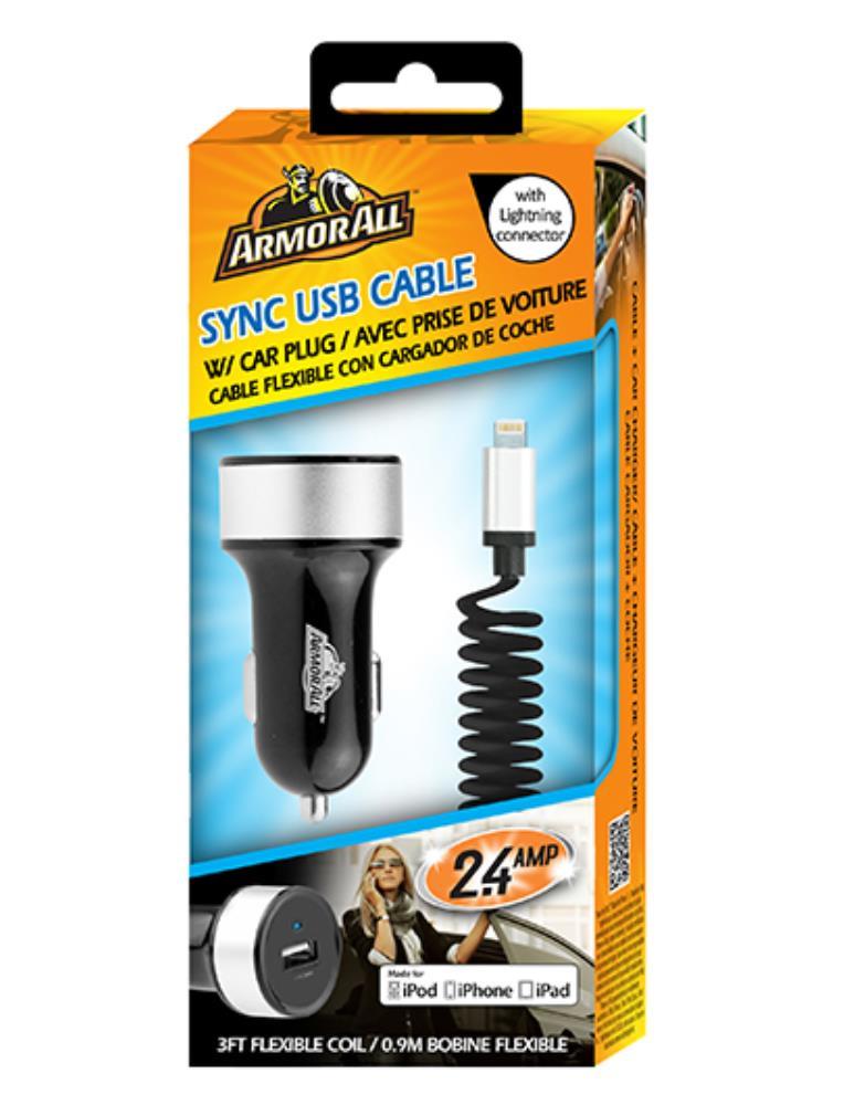 Armor All: Sync & Charge Lightning Connector w/ 2.4amp Car Plug image