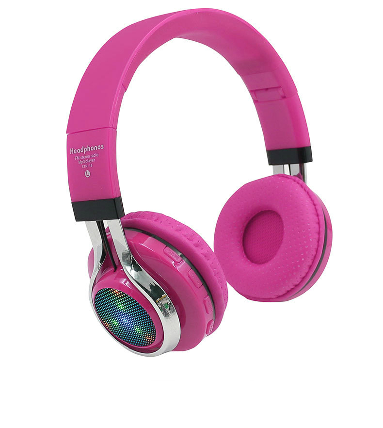 Wireless Headphones Disco LED Bluetooth Headphones with Microphone and