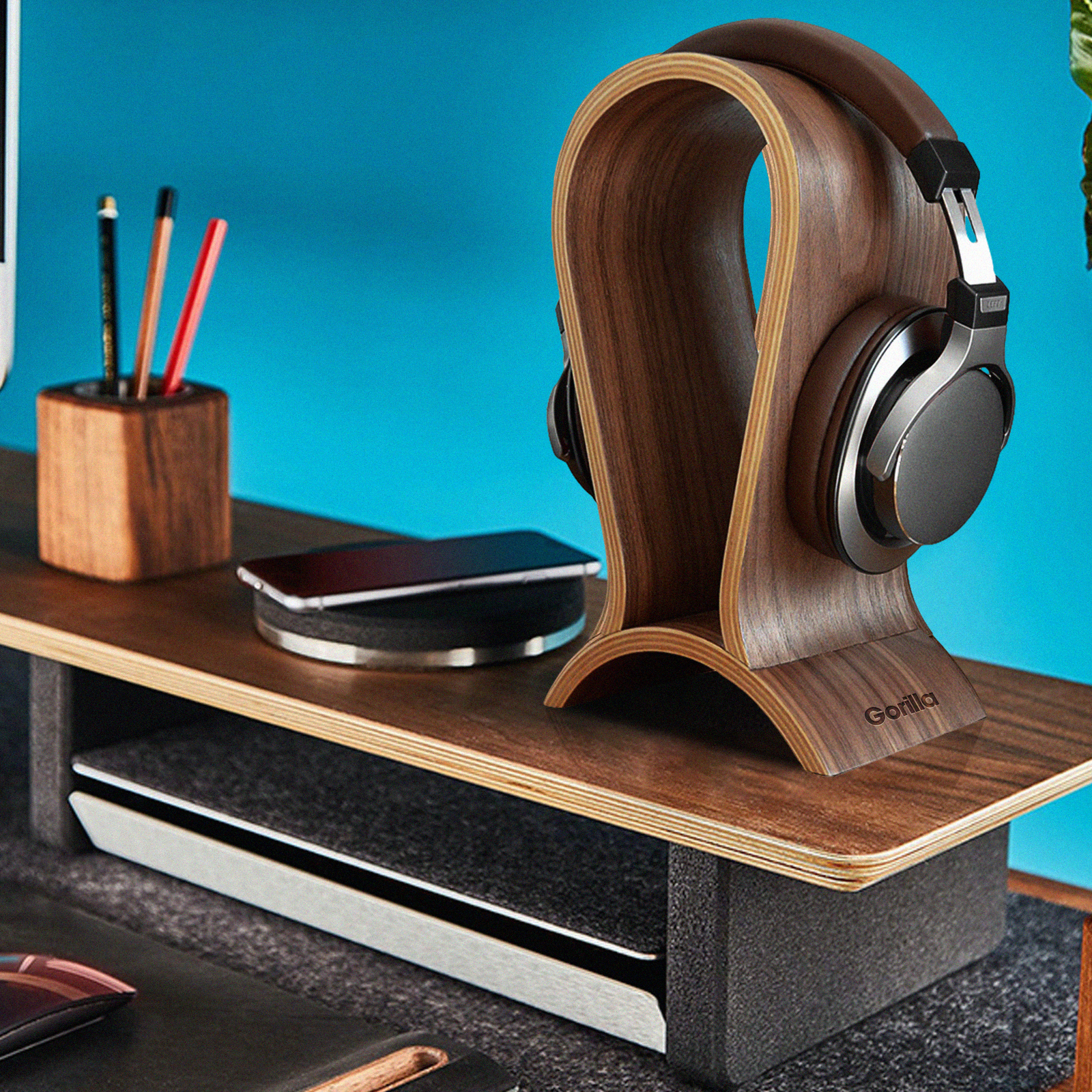 Gorilla Wooden Headset Stand image