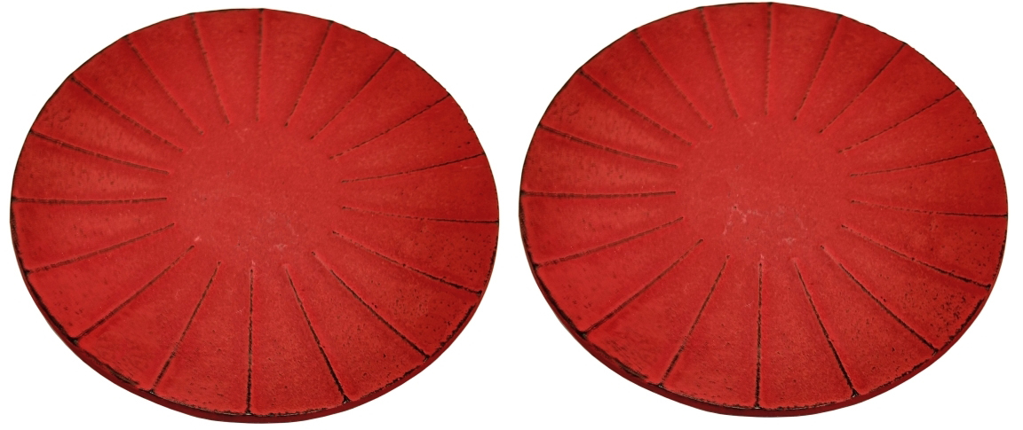 Teaology: Cast Iron Coasters - Ribbed Red/Black (Set of 2) image