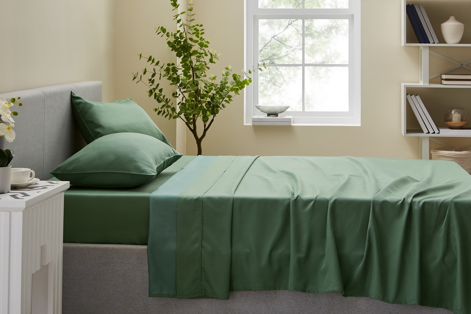 Trafalgar Hotel Quality 1200TC Cotton Rich Bed Sheets Set (Queen, Sage