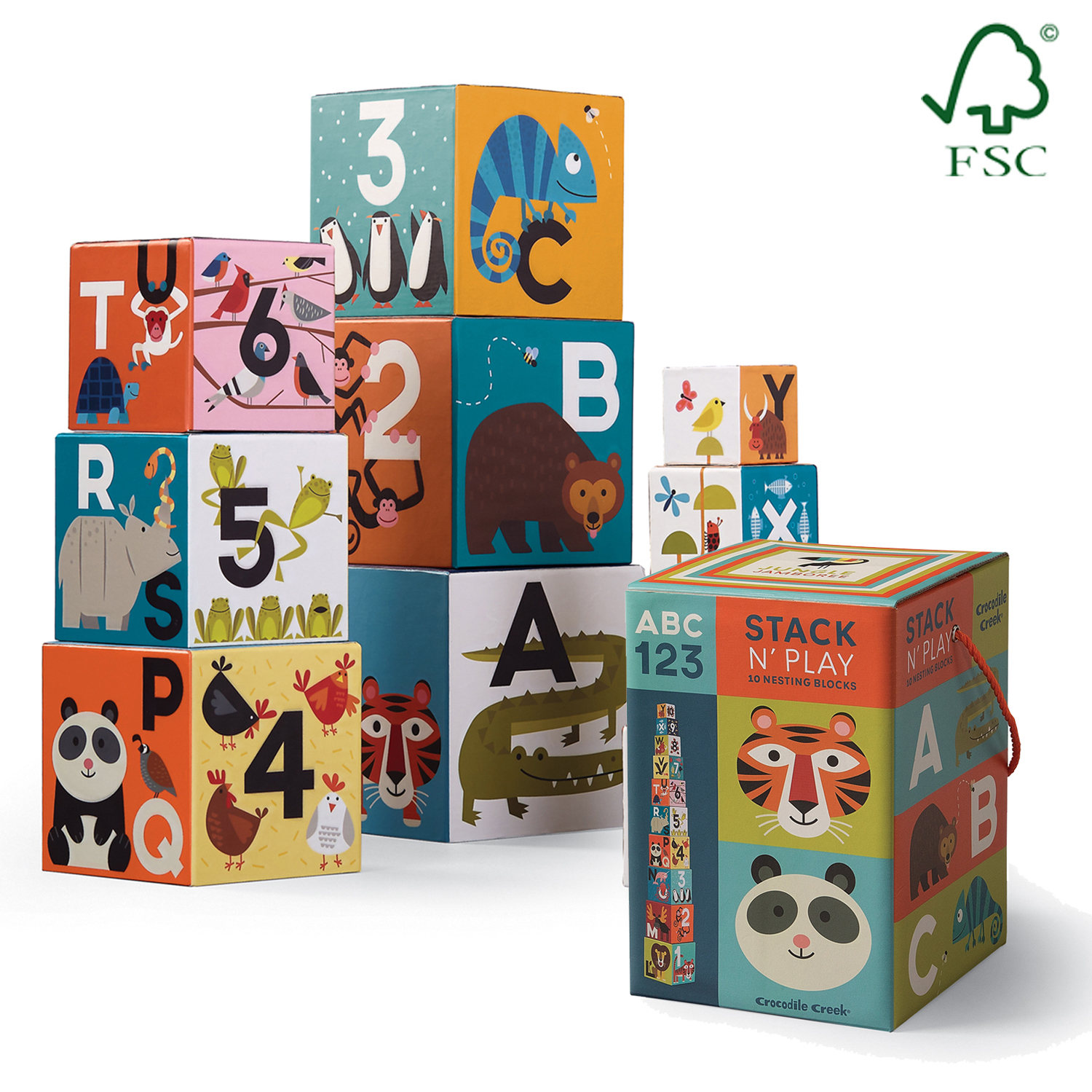 Buy Crocodile Creek Nesting Blocks Jungle Jumboree ABC at Mighty Ape