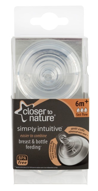 Closer to Nature Fast Flow Easi-Vent Teat - 2 Pack image
