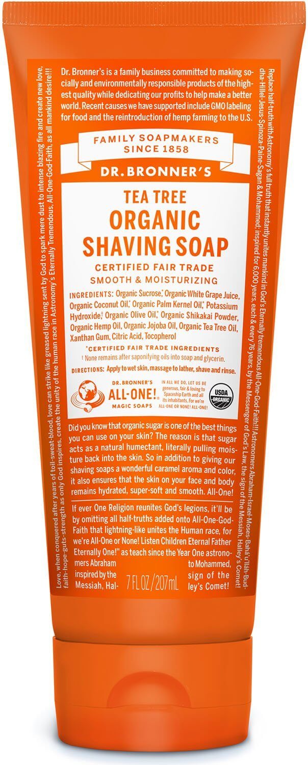 Buy Dr Bronner's Tea Tree Organic Shaving Soap at Mighty Ape NZ