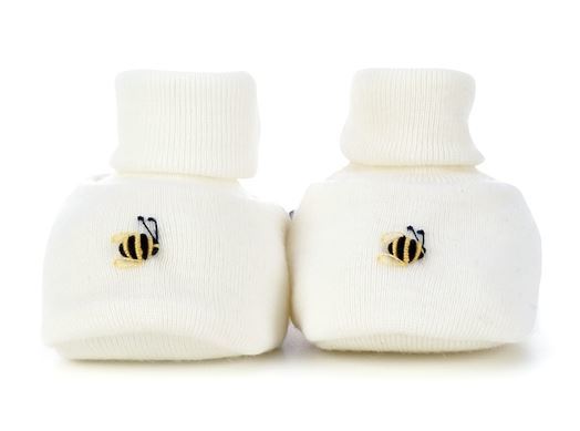Dimples: Gift Boxed - Merino Pastel Marl Booties - Cream (3-6 Months) image
