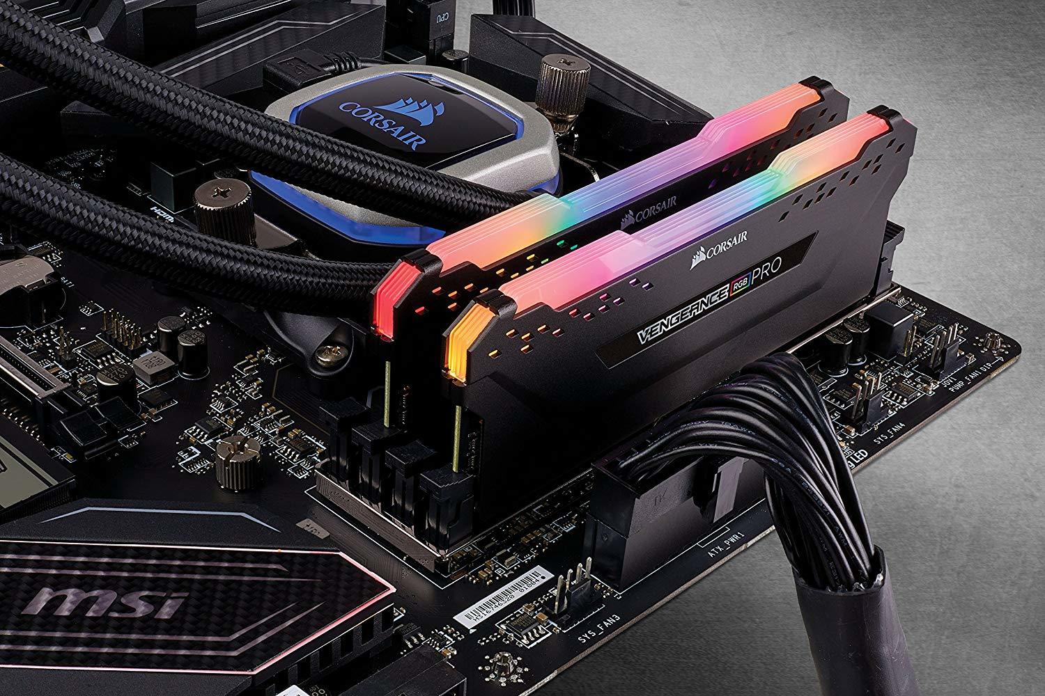 16GB Corsair Vengeance RGB PRO DDR4-3200 (2x8GB) C16 Dual RGB RAM Kit Black