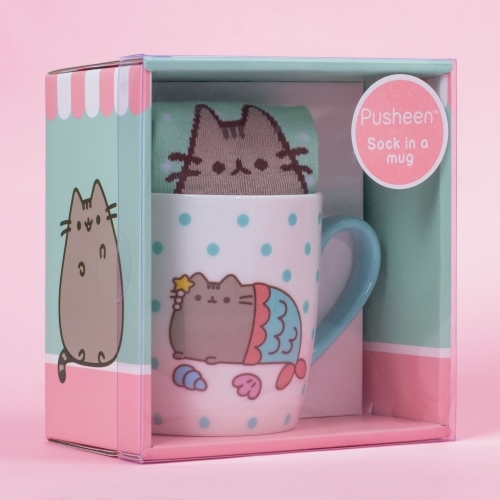 Pusheen the Cat Socks in a Mug - Mermaid image