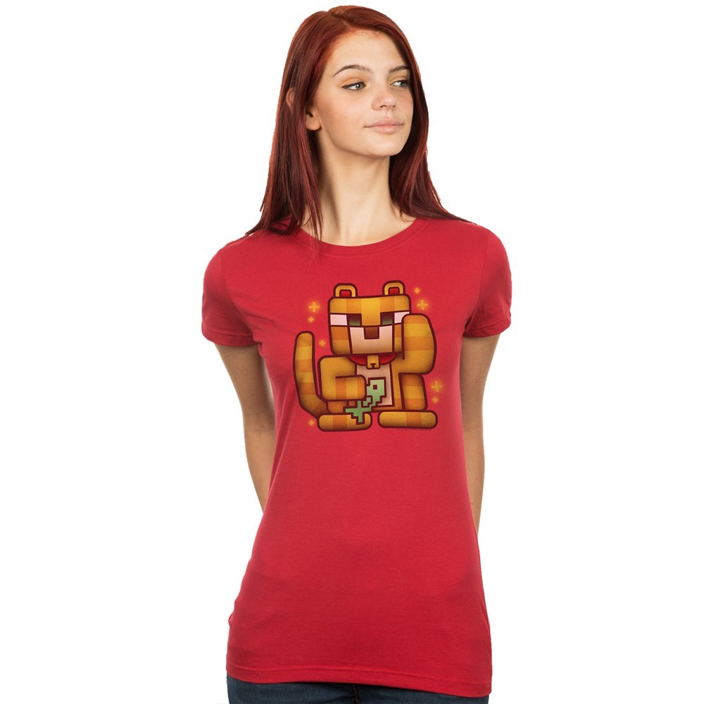 Minecraft Lucky Ocelot Women’s Tee (X-Large) image