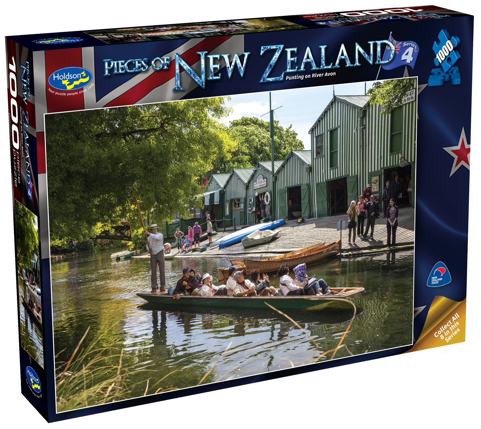 Holdson: Pieces of New Zealand - Series 4 - Punting on River Avon - 1000 Piece Puzzle image