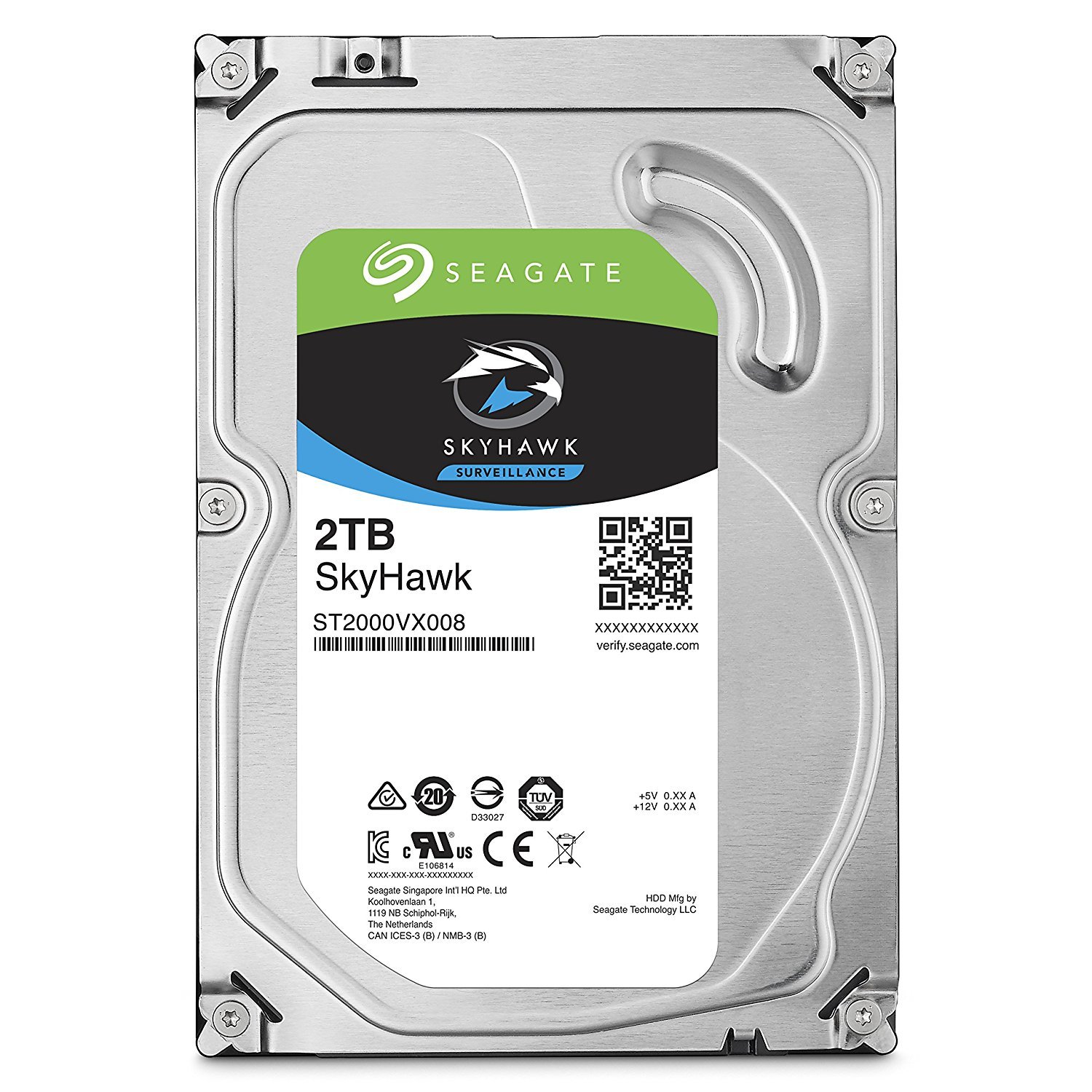 2TB Seagate SkyHawk Surveillance SATA 6Gb/s 64Mb Cache 3.5" Internal Hard Drive image