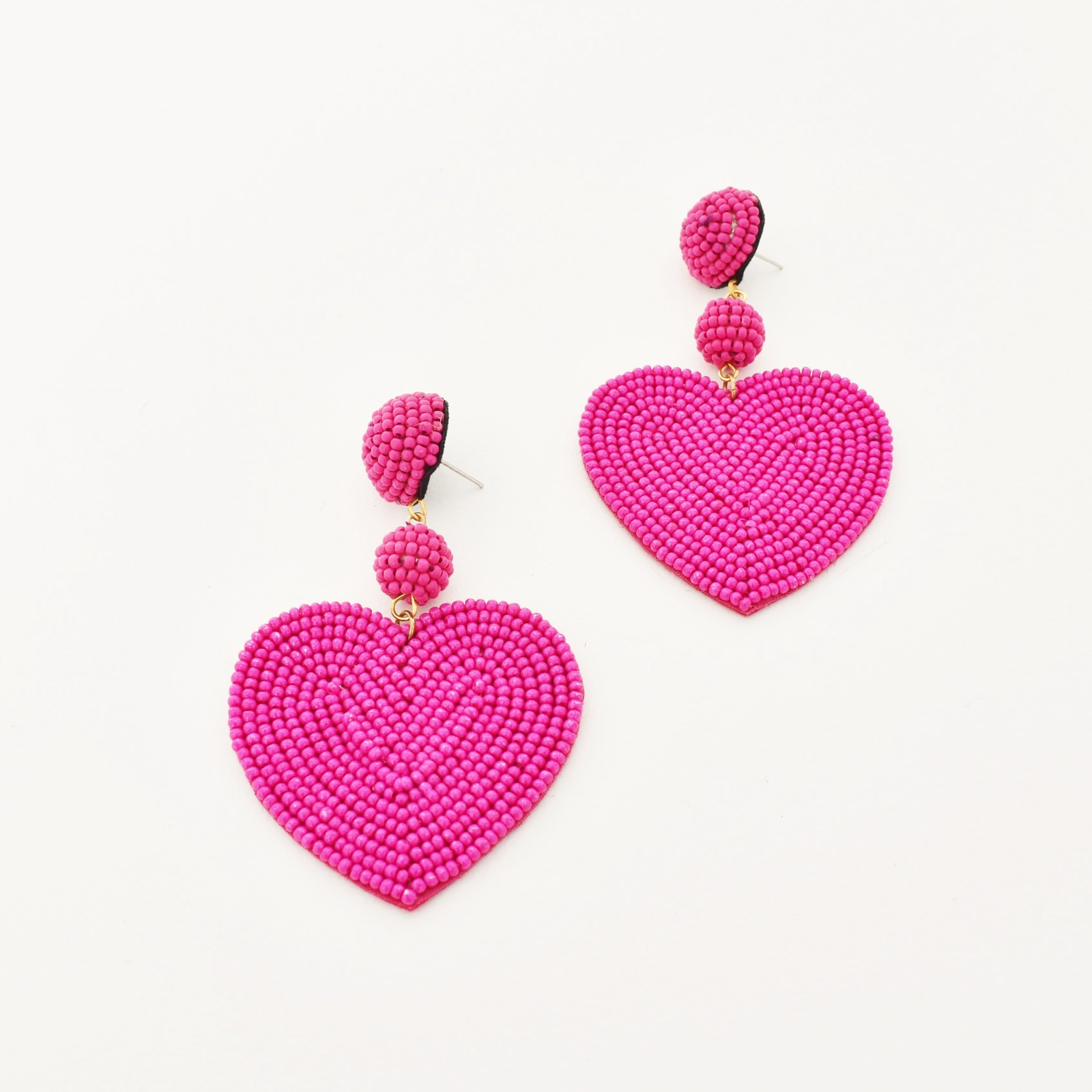 Beaded Heart Earrings Women's at Mighty Ape Australia