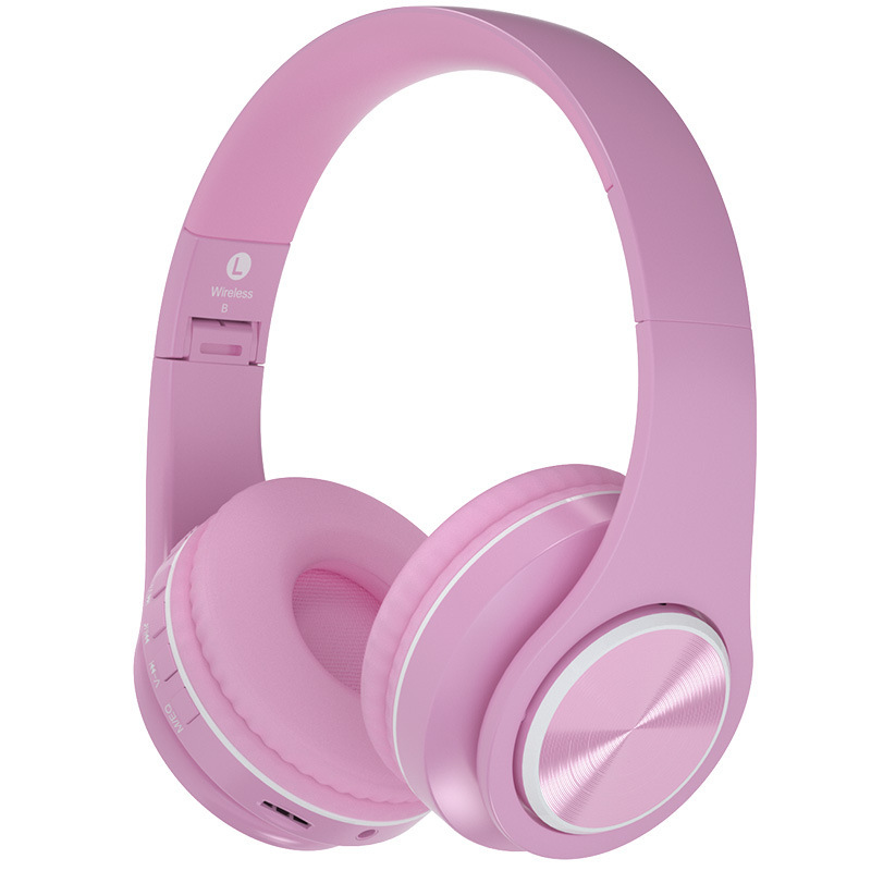 Wireless Bluetooth Headset with Noise Cancelling Microphone Pink at