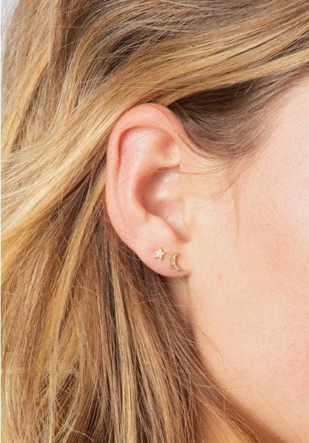 Natural Life: Perfect Tiny Studs - Star & Moon image