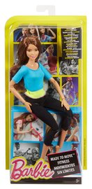 barbie made to move doll blue top