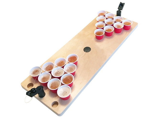 Mini Wooden Tabletop Beer Pong Drinking Game at Mighty Ape NZ