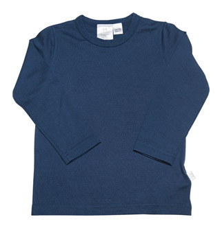 Babu Merino Crew Neck Long Sleeve Tee - Navy - (1 Year) image